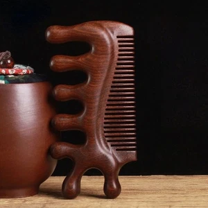  Multifunctional Massage Comb for Women Sandalwood Handmade Scalp - Picture 1 of 12