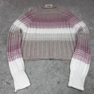 Nuevo En Suéter Para Mujer Rosa Beige Blanco Rayas Manga Larga Pullover Grande Nuevo Con Etiquetas - Imagen 1 de 11