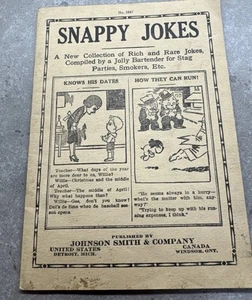 VTG 1935 Snappy Jokes & Novelty Catalog, Johnson Smith & Co Original Illustrated - Bild 1 von 8