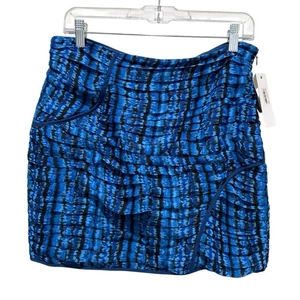 Aqua Bloomingdales minigonna donna blu nera con ruche taglia large nuova con etichetta - Foto 1 di 8