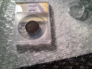 1835 HALF CENT ANACS CERTIFIED AU-50 - Picture 1 of 5