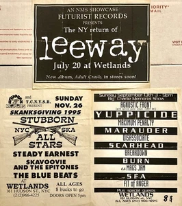 WETLANDS 3 FLYER SET VINT 7/20/94 11/26/95 9/13/98 LEEWAY STUBBORN ALL STARS AF - Bild 1 von 2