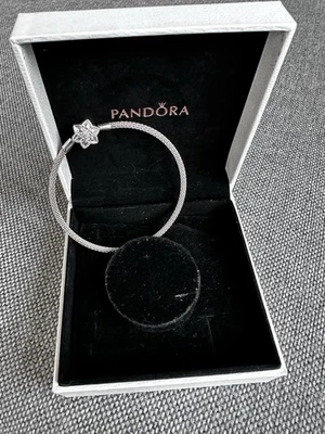Pandora Armreif Silber Verschluss Schneeflocke, 19cm wie neu OVP - Bild 1 von 3