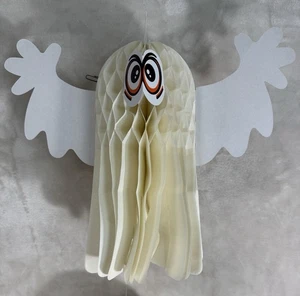 Vintage Halloween Papel Freelance 11" Honeycomb Ghost Hanging Decoration - Imagen 1 de 4