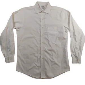 Camisa de vestir Brooks Brothers para hombre 16 4/5 blanca Regent 1818 bolsillo de algodón sin planchar - Imagen 1 de 9