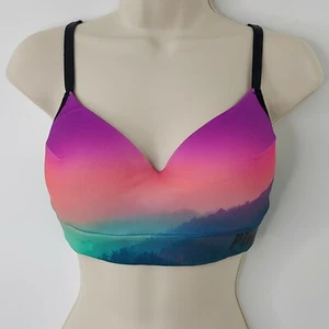 Victoria's Secret PINK Cool & Comfy Wireless Bra Small DD Purple Green Tie Dye - Picture 1 of 5