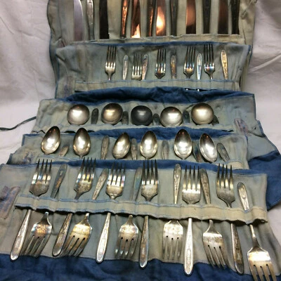 Plato comunitario vintage Grosvenor 1934 56 piezas cubiertos plateado Foto 1 de 4