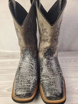 Bota de Vaquero Laredo Durant 7836 Gris Estilo Occidental Puntera Cuadrada Caimán 11.5 Foto 1 de 4