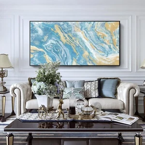 Large Wall Art for Living Room Oversized Framed Fluid Flow Canvas Print Moder... - Picture 1 of 9