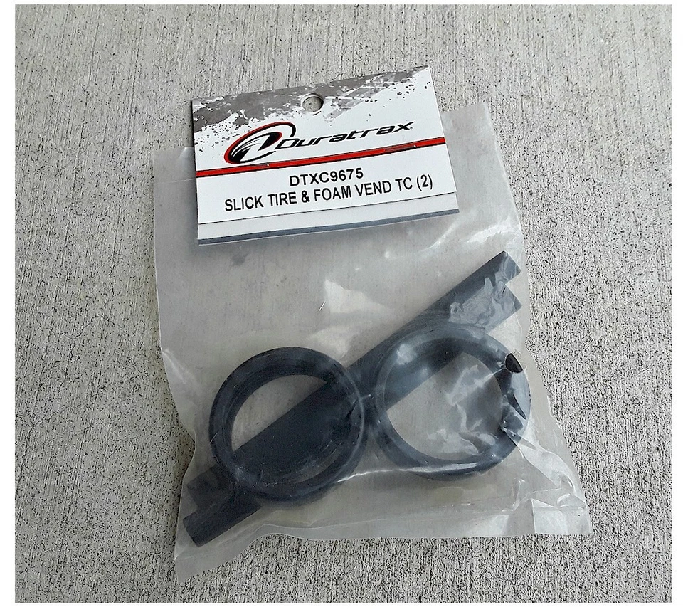 Vintage RC Car Duratrax Slick Tire with Foam Insert Vendetta TC (2) DTXC9675 NIB - Image 1 of 1