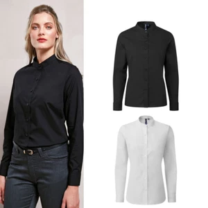 Camicia Premier donna colletto a fascia 'nonno' PR358 - Hospitalitywear - Foto 1 di 13