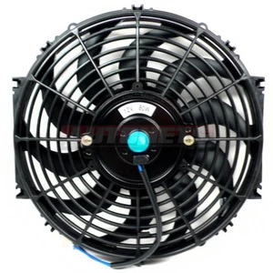 Ventilador eléctrico delgado de 12" 1450 cfm radiador cuchillas curvas de refrigeración caña para ratas calientes - Imagen 1 de 2