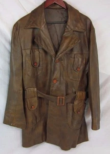 Vintage California Sportswear Californian Brown Leather Jacket Blazer Size 42 - Picture 1 of 9