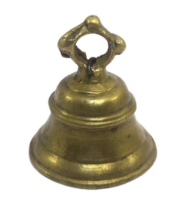 Vintage Indian Bell Brass Ritual Temple Bell Sounds Well Home Decor. i9-164 - Picture 1 of 8