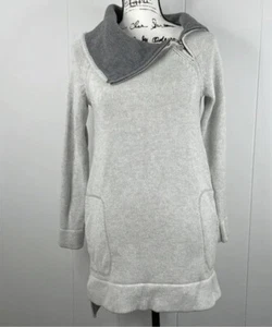 Soft Surroundings Gray Knit Asymmetric Zip Neck Tunic Sweater Woman’s Size P XL - Picture 1 of 8