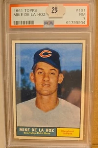 1961 Topps SETBREAK #191 Mike De La Hoz Cleveland Indians PSA 7 NM 9904 - Picture 1 of 2
