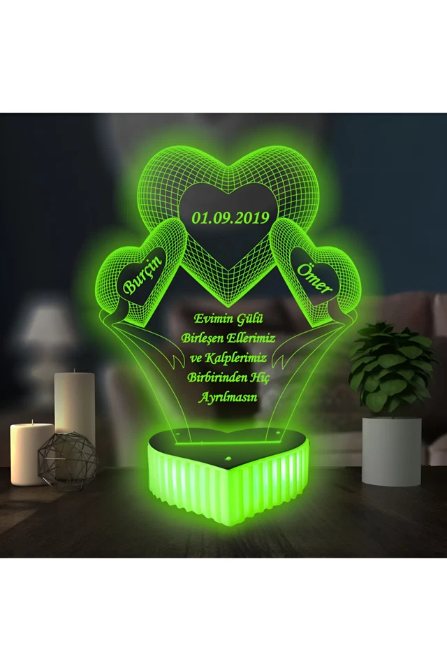 Lámpara de Noche Personalizada LED Iluminada Cambiable Color Control Remoto Regalo Foto 1 de 4