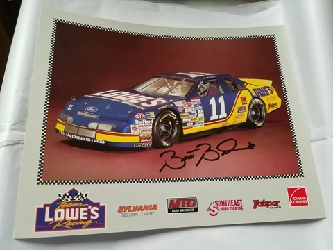 Brett Bodine Lowe's #11   Winston Cup  autographed Postcard   1995 season Cover