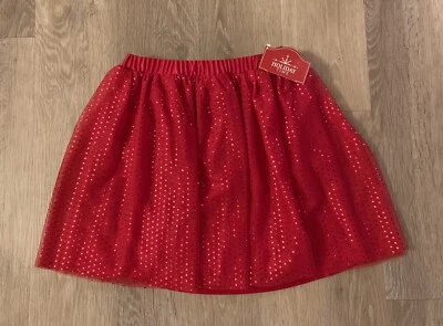 (Новый с Ярлыками) праздник время девочки размер 10-12 красивый красный с подкладкой искры праздничная юбка - Изображение 1 из 4