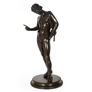 Grand Tour Italian Antique Bronze Sculpture of Narcissus by Giorgio Sommer - Picture 1 of 24