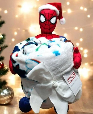 New Spiderman Buddy & Fleece Blanket Throw Plush Doll Marvel Holiday Christmas - Image 1 of 4