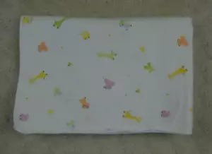 Vintage Carter's Baby Receiving Blanket White Flannel Giraffe Elephant Polka Dot - Picture 1 of 10