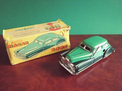 1940er Original Joustra Auto Radar Blechspielzeug Tin Toy mit OVP - Bild 1 von 4