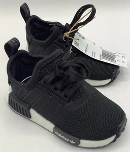 Adidas Originals Kids NMD_R1's Skate Shoe, Black/White, 5 US Unisex Toddler - Picture 1 of 8
