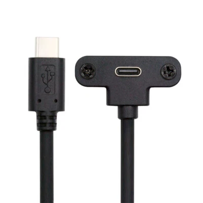 USB-C Type-C 65W Power Male to Female Angled Data Cable with Screw for Camera VR - Image 1 of 4