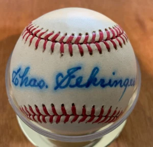 Chas Gehringer Signed Baseball - Picture 1 of 8