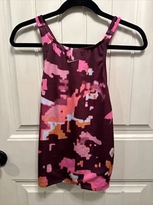 Nike Kids Girls XL Red Glitch Spiderback Tankini Top Bordeaux Swimwear - Picture 1 of 7