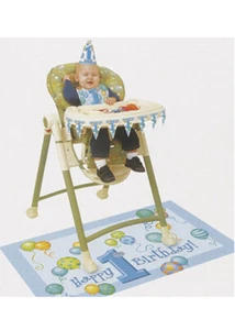 Blue 1st Birthday Party High-Chair Kit - Picture 1 of 2