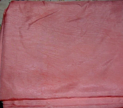 Fabric Remnant Faux Silk Textured Peachy Orange 3 1/2 Yds 42 Wide - Image 1 of 2