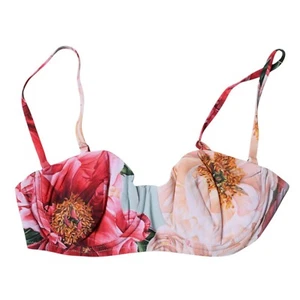 DOLCE & GABBANA Underwear Multicolor Floral Padded Balconette Bra IT2 / S 360usd - Picture 1 of 5