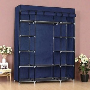 5-Tier Closet Storage Cabinet - Non-woven Fabric & Navy Wardrobe Storage Cabinet - Picture 1 of 24