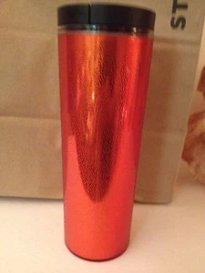Starbucks 2015 Red/Gold LOGO GLITTER Tumblr 16 Oz. Hot/Cold Double Wall RARE NEW - Picture 1 of 12