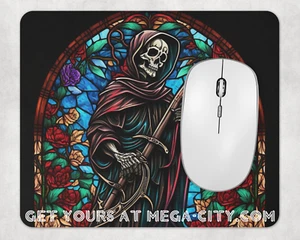 Stained Glass Grim Reaper Mouse Pad - Picture 1 of 3