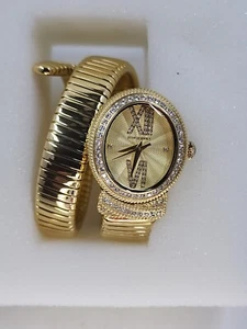 Judith Ripka Goldtone Stainless Steel & Diamonique 1.00 cttw Tubogas Watch-MOP - Picture 1 of 4