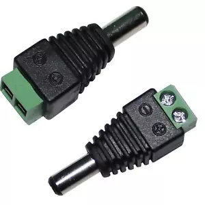 5x LED DC Connector with Screw terminals 5,5/2,1mm Hollow plug 2-Pin; monochrome - Picture 1 of 1