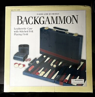 2003 New Backgammon Classic Game Of Strategy Leatherette Case & Felt Field - Image 1 of 2