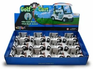 BOX OF 12 DIECAST MODEL TOY CARS - GOLF CART, 4.5 INCH DIECAST REPLICA - Picture 1 of 2