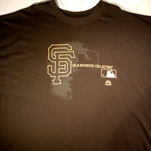 Camicia da baseball San Francisco GIANTS MLB taglia 5X grande e alta Majestic nera NUOVA - Foto 1 di 9
