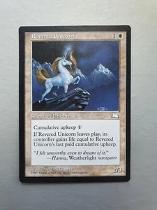 Revered Unicorn, MTG Weatherlight (1997) Uncommon White Creature NM - Picture 1 of 2