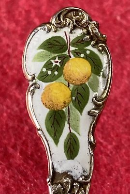 搪瓷橙子新奥尔良路易斯安那州洗金纯银纪念品勺子-谢泼德 — 第 1/4 张图片