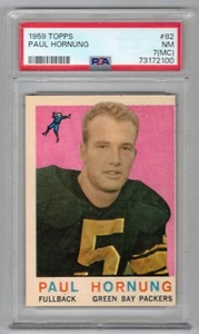1959 TOPPS PAUL HORNUNG PSA NEAR MINT 7 (MC)! SWEET! PACKERS HOFer - Picture 1 of 2