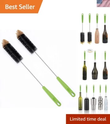 Escovas de garrafa resistentes de cabo longo com cabeças dobráveis - Conveniente 2 unidades - Imagem 1 de 4
