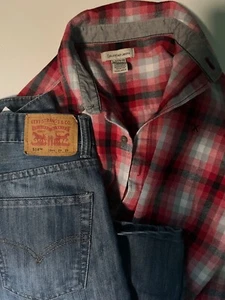 Long sleeve Calvin Klein shirt boys large and Levis Jeans boys size 18 - Picture 1 of 9