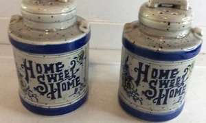 Blue & Red House Home Sweet Home Ceramic Collectible Salt & Pepper Shaker Set  - Picture 1 of 2
