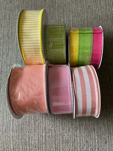 Wreath supplies. Wired ribbon for wreaths bows and arrangements. Summer/spring - Picture 1 of 2