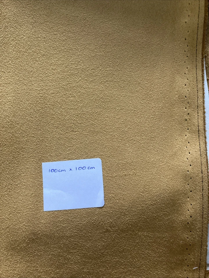 REMNANT 100cm long x 100cm wide  Mustard Faux Suede - Image 1 of 1